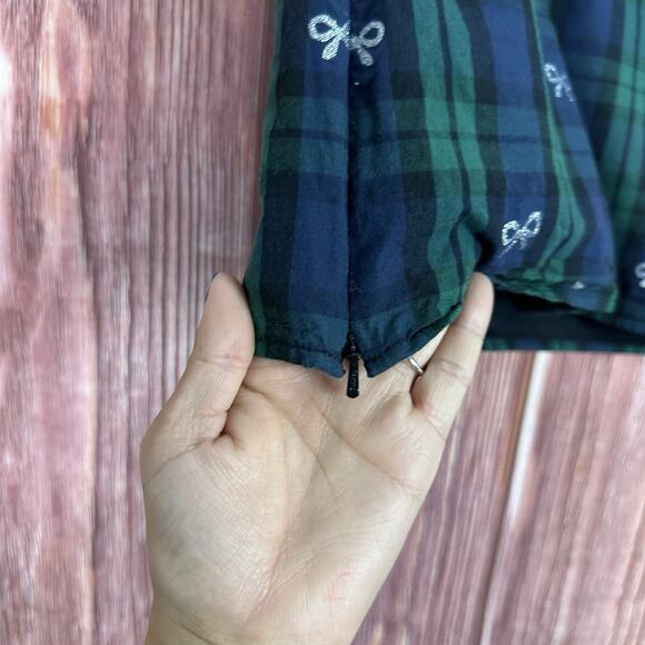 Talbots Metallic Bow Plaid Tank Top Side Zip Tartan Plaid Womens Plus Size 18 - Picture 6 of 6